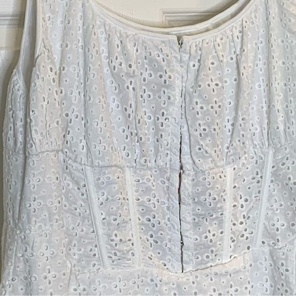 Prettylittlething Plus White Broderie Anglaise Corset MIDI Dress Size 22 - Picture 4 of 12